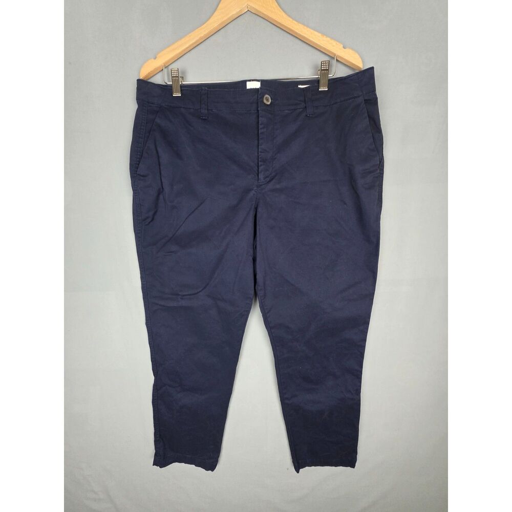 Gap Girlfriend Navy Chinos Size 16 Preppy Casual Khakis Flat Front